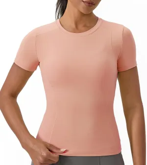 Workout Tops for Women Seamless Short Sleeve Athletic Shirts Cool Dry Gym Yoga T-Shirt Sports Tees