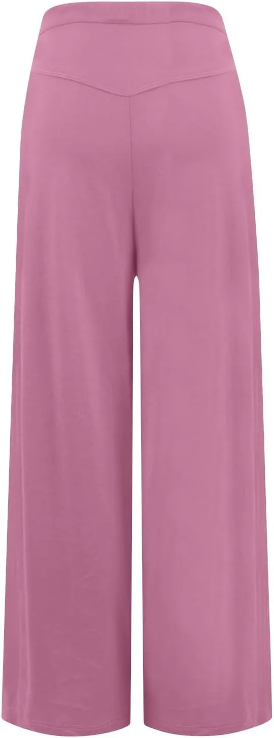 Yoga Pants Women with Pockets High Waist Wide Leg Flowy Palazzo Pants Summer Loose Fit Comfy Capri Trousers