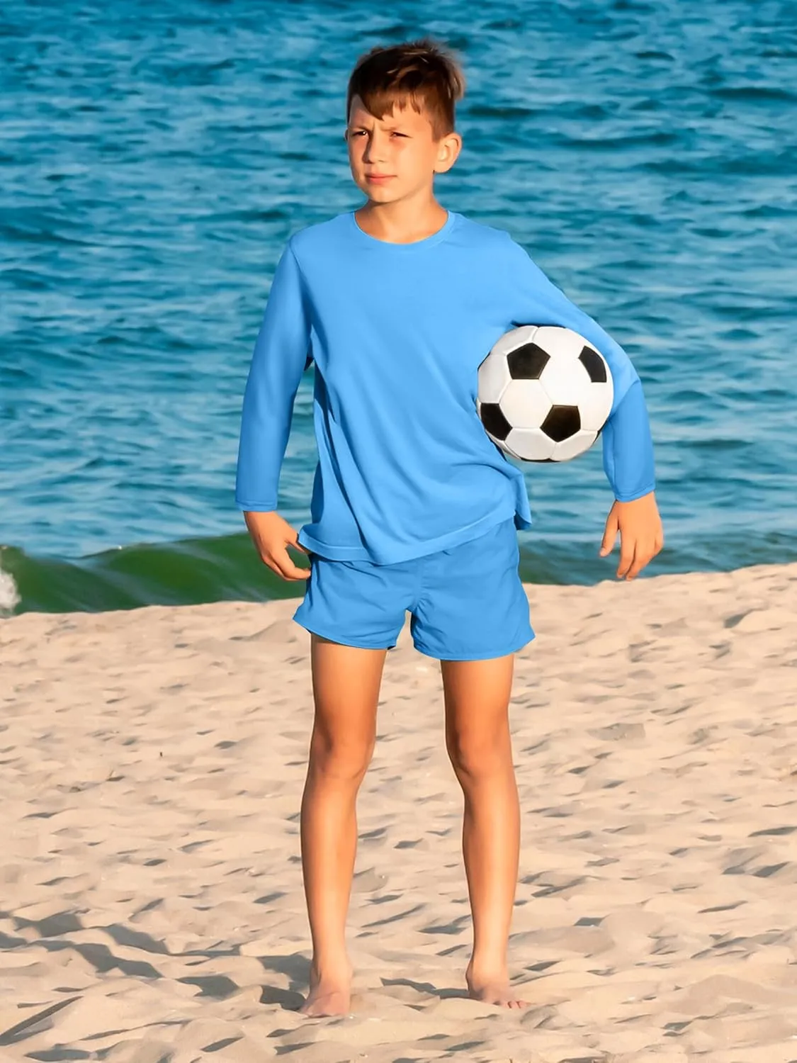 Youth Neon Shirts Dry Fit Long Sleeve Athletic T-Shirts Boys Girls UPF 50  Quick Dry Neon Shirt for Kids 2T to Youth